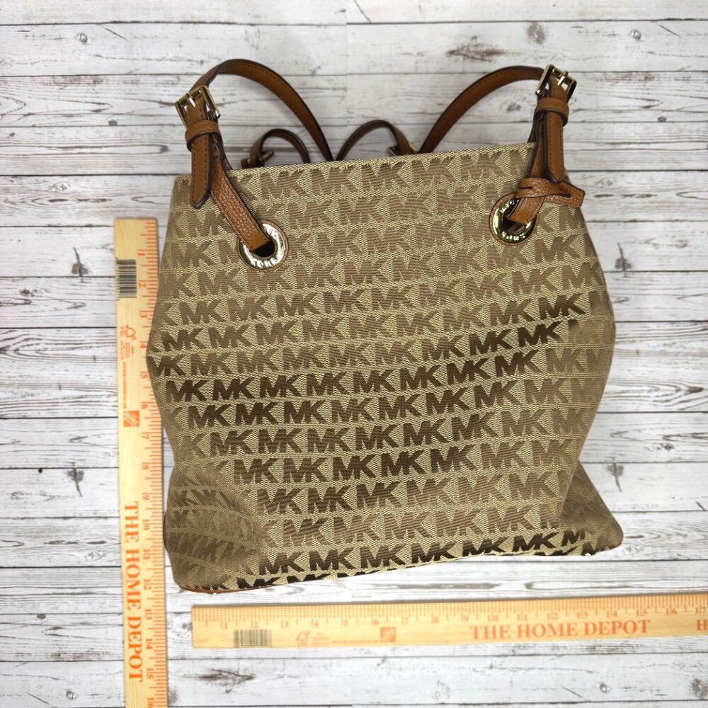 Michael Kors Set Logo Jacquard Tote Bag | Brown | Large - Picture 6 of 6